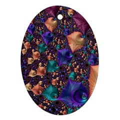 Pattern Art Ornament Fractal Oval Ornament (two Sides) by Pakrebo