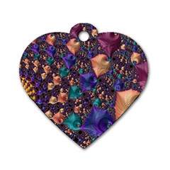 Pattern Art Ornament Fractal Dog Tag Heart (One Side)