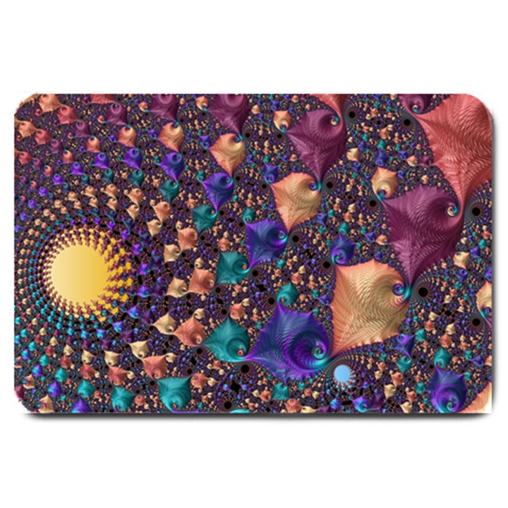 Pattern Art Ornament Fractal Large Doormat 