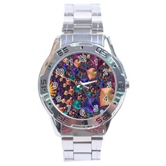 Pattern Art Ornament Fractal Stainless Steel Analogue Watch