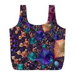 Pattern Art Ornament Fractal Full Print Recycle Bag (L)