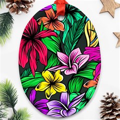 Hibiscus Flower Plant Tropical Ornament (oval)