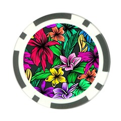 Hibiscus Flower Plant Tropical Poker Chip Card Guard (10 Pack)