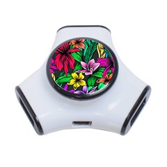 Hibiscus Flower Plant Tropical 3-port Usb Hub by Pakrebo