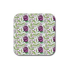 Default Texture Background Floral Rubber Coaster (square)  by Pakrebo