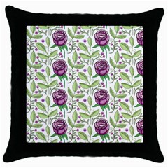 Default Texture Background Floral Throw Pillow Case (black) by Pakrebo