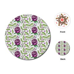 Default Texture Background Floral Playing Cards (round) by Pakrebo