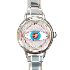 Line Art Geometric Design Line Round Italian Charm Watch by Pakrebo