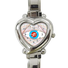 Line Art Geometric Design Line Heart Italian Charm Watch by Pakrebo