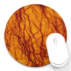 Lightning Internal Blood Vessel Round Mousepads by Pakrebo