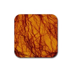 Lightning Internal Blood Vessel Rubber Coaster (square)  by Pakrebo