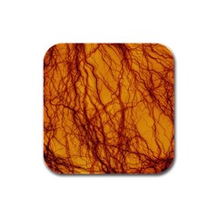 Lightning Internal Blood Vessel Rubber Square Coaster (4 Pack)  by Pakrebo