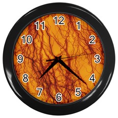 Lightning Internal Blood Vessel Wall Clock (black) by Pakrebo