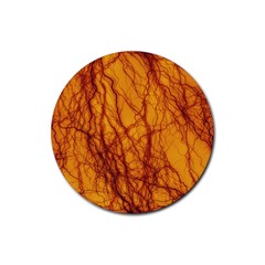 Lightning Internal Blood Vessel Rubber Coaster (round)  by Pakrebo