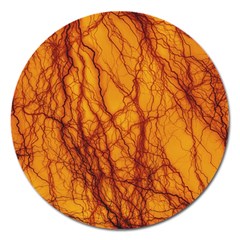 Lightning Internal Blood Vessel Magnet 5  (round) by Pakrebo