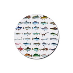 Ml 6-6 Fish Rubber Coaster (round)  by ArtworkByPatrick