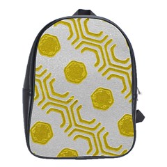 Abstract Background Hexagons School Bag (large) by Pakrebo