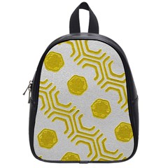 Abstract Background Hexagons School Bag (small) by Pakrebo