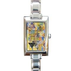 Old Paper Vintage Rectangle Italian Charm Watch