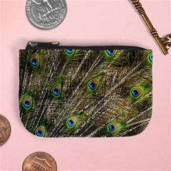 Green Peacock Feathers Color Plumage Mini Coin Purse by Pakrebo