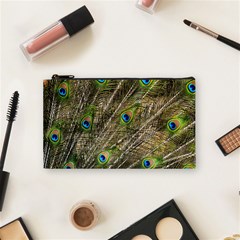 Green Peacock Feathers Color Plumage Cosmetic Bag (small) by Pakrebo