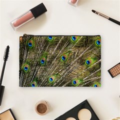 Green Peacock Feathers Color Plumage Cosmetic Bag (medium) by Pakrebo