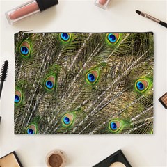 Green Peacock Feathers Color Plumage Cosmetic Bag (xl) by Pakrebo