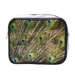 Green Peacock Feathers Color Plumage Mini Toiletries Bag (one Side) by Pakrebo