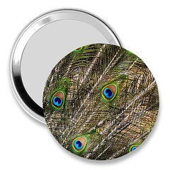 Green Peacock Feathers Color Plumage 3  Handbag Mirrors by Pakrebo