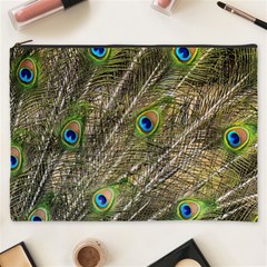 Green Peacock Feathers Color Plumage Cosmetic Bag (xxxl) by Pakrebo