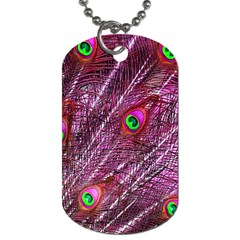 Red Peacock Feathers Color Plumage Dog Tag (One Side)