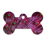 Red Peacock Feathers Color Plumage Dog Tag Bone (Two Sides) Back