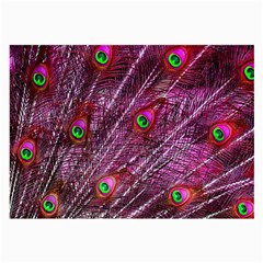 Red Peacock Feathers Color Plumage Large Glasses Cloth