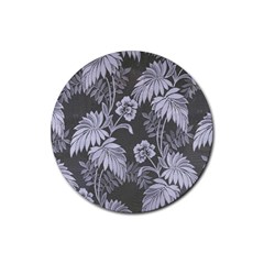 Curtain Ornament Flowers Leaf Rubber Coaster (round)  by Pakrebo