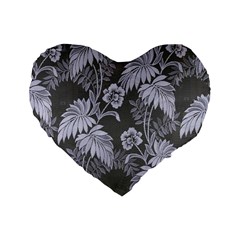 Curtain Ornament Flowers Leaf Standard 16  Premium Heart Shape Cushions by Pakrebo