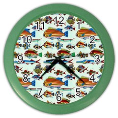 Ml 6-7 Fish Color Wall Clock by ArtworkByPatrick