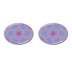 Violet Mandala Floral Pattern Cufflinks (oval) by WensdaiAmbrose