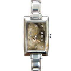 Cute Little Chihuahua With Hearts On The Moon Rectangle Italian Charm Watch