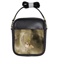 Cute Little Chihuahua With Hearts On The Moon Girls Sling Bag