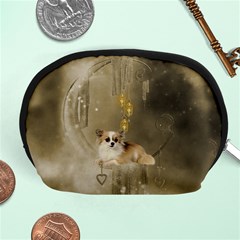 Cute Little Chihuahua With Hearts On The Moon Accessory Pouch (Medium)