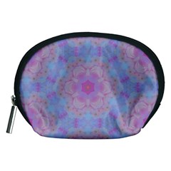 Violet Mandala Floral Pattern Accessory Pouch (medium) by WensdaiAmbrose