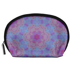 Violet Mandala Floral Pattern Accessory Pouch (large) by WensdaiAmbrose