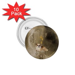 Cute Little Chihuahua With Hearts On The Moon 1.75  Buttons (10 pack)