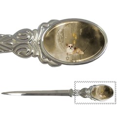 Cute Little Chihuahua With Hearts On The Moon Letter Opener