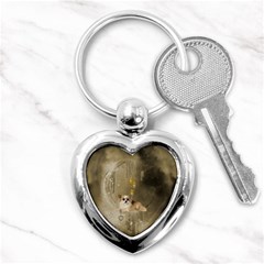 Cute Little Chihuahua With Hearts On The Moon Key Chains (Heart) 