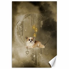 Cute Little Chihuahua With Hearts On The Moon Canvas 20  x 30 