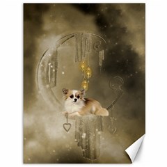 Cute Little Chihuahua With Hearts On The Moon Canvas 36  x 48 