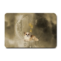 Cute Little Chihuahua With Hearts On The Moon Small Doormat 