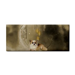 Cute Little Chihuahua With Hearts On The Moon Hand Towel