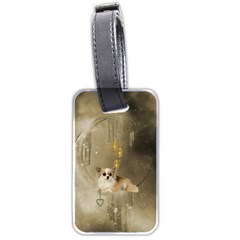 Cute Little Chihuahua With Hearts On The Moon Luggage Tags (Two Sides)